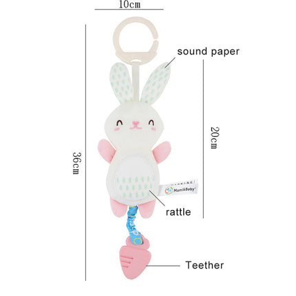 Animal Rattle Newborn Soft Stuffed Hand Grip Baby Toys Shaker Crinkle Squeaky Sensory Travel for Toddler Hanging Toy Gifts