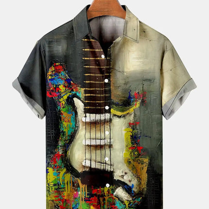 New Hawaii Spring/Summer Fashion Leisure Street Walk Tourist Beach Printed Full Open Short Sleeve Button Shirt, Quick Shipping