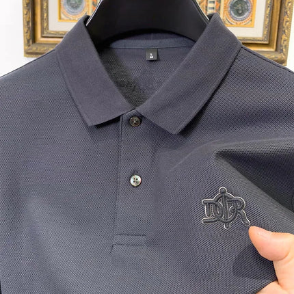 100% pure cotton high-end fashionable short sleeve summer new high-quality men's business casual polo shirt luxury brand T-shirt