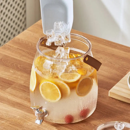 3/5/9L Large Capacity Summer Cold Water Kettle Refrigerator with Tap Beverage Juice Bucket Drink Dispensers Clear