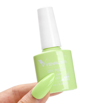 #758 Milky White Venalisa Nail Gel Polish Pearl Color Fall Nails TPO Free Long Wear Diamond Top Soak Off UV LED Gel Nail 7.5ml