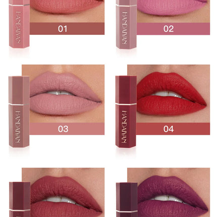 6 Colors Nude Matte Lipstick Waterproof Velvet Lipsticks Sexy Red Brown Pigments Makeup Long Lasting Profissional Lips Cosmetics