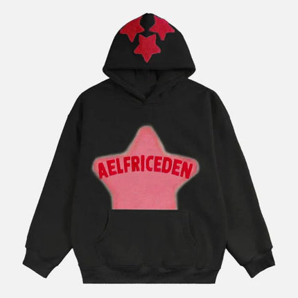 2024 Fall hip hop street graffiti hoodie women's retro casual sports baggy hoodie