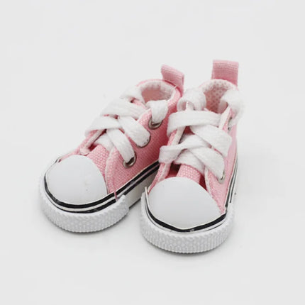 BJD Doll Clothes Accessory 5CM Mini Canvas Shoelace Doll Shoes for Play House Dress Up Accessory 1Pair