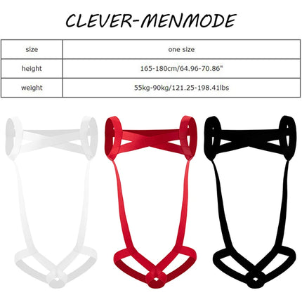 Men's Sexy Adult Penis Hole One-Piece Boob Harness Restraint Clothing Dick Ring Underwear Men BDSM Harness O Hole Bare Body 18+