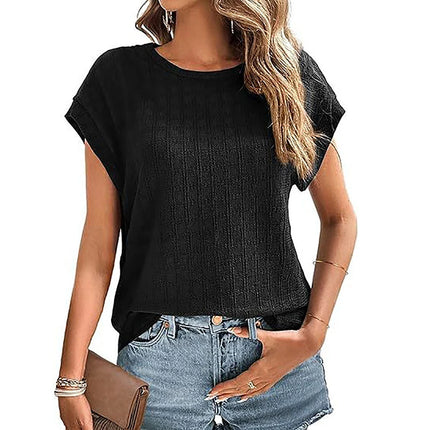2026 New Women Short Sleeve T-Shirts O Neck Casual Loose Tee Female Summer Shirts For Women Solid Color Tops