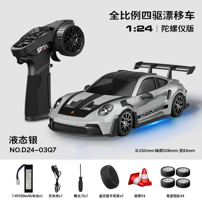 Gyro version SDSTAR RC Drift Car 1:24 Scale 4WD D24 Full Proportional Control Two Sets of Wheels Professional Remote Control Toy