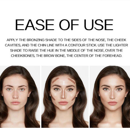 HANDAIYAN Double Head Highlighter Stick Natural Waterproof Silky Smooth Stereoscopic Nose Shadow Concealer Makeup