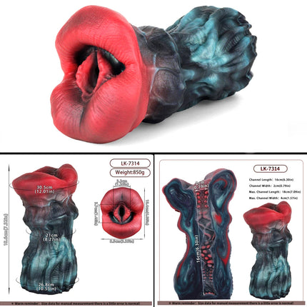 FAAK Purple Red Fantasy Monster Pocket Pussy Stroker Silicone Male Masturbator Dragon Onaholer Buttock Anal Sex Toys For Men