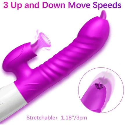 Thrusting Vibrator for Women Licking G Spot Clitoral Nipple Stimulator Heating Realistic Dildo Masturbation Adult Sex Toys