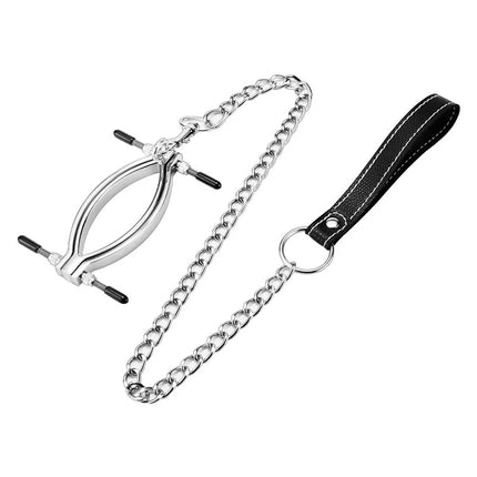 Labia Spreader Strap with Clamp Clip Onto Clitoris Spread Pussy Open Vagina Stimulator BDSM Bondage Nipple Sucker Sex Toys Slave
