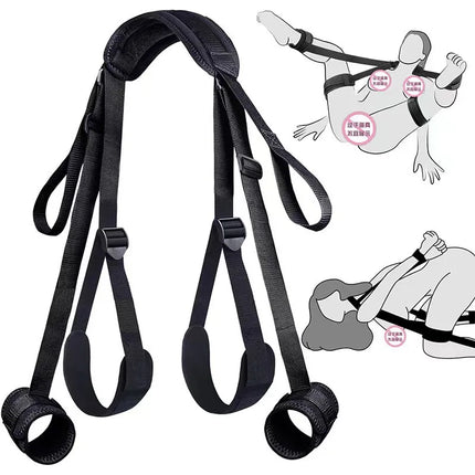 Restraint Erotica Binding Sex Forced Split Leg Straps Neck Wrist Bdsm Bondage Set Sex Toys For Woman Couples Product No Vibrator