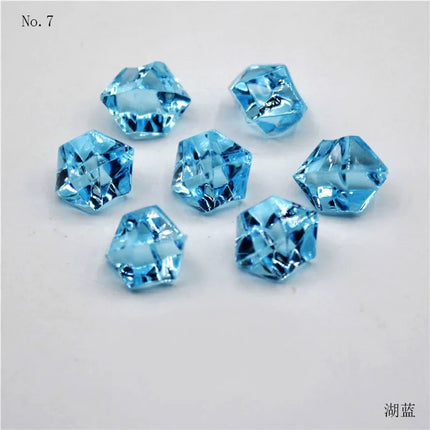 100Pcs Acrylic Stones Crystal Ice Cubes Decor Vase Filler Pebble Aquarium Fish Tank Accessories DIYJewelry Decoration 6*9mm