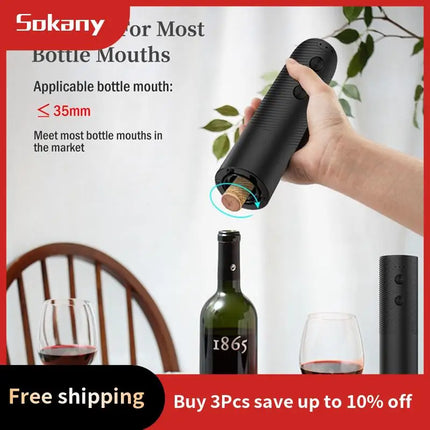 HIM-Red Wine Electric Bottle Opener Corkscrew Automatic Wine Opener Vacuum Wine Stopper Decanter For Bar Kitchen