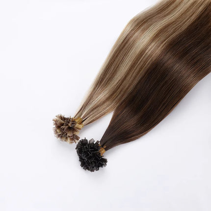 V Tip Human Hair Extension Fusion Hair Silky Straight Dark Brown Pre Bonded V Shape Keratin Hair Vietnamese Remy Hair For Salon
