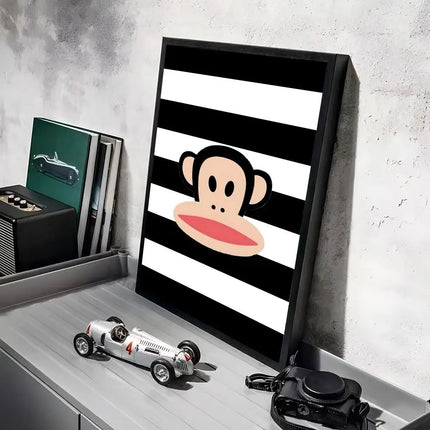 P-Paul Frank Poster Stickers Mural Painting Self-Adhesive Wall Decals for Bedroom Living Room Home HD Decor Gift