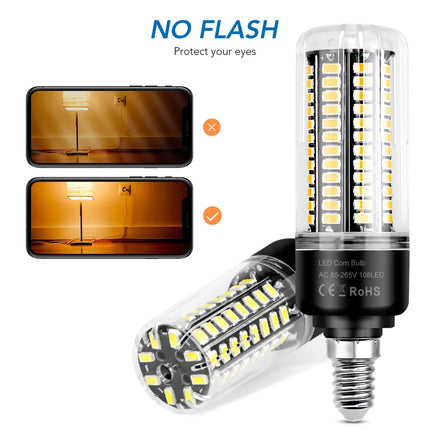 LED E27/E26 Corn Light Bulb E14 Ceiling Lamp B22 Chandelier Bulbs AC 85-265V No Flicker Balcony Home Living Room Cold/Warm White
