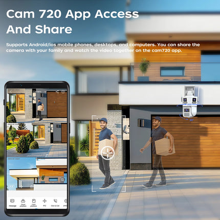 JOOAN 15MP Three Lens IP Camera PTZ Outdoor Three Screen night vision 5g WiFi Security Camera Auto Tracking Cctv camera
