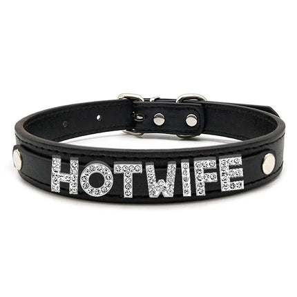 Punk Leather Collar DIY Custom Name Necklace Personalized Letter Angel Queen Choker for Women Men Sexy Cosplay Jewelry Gifts