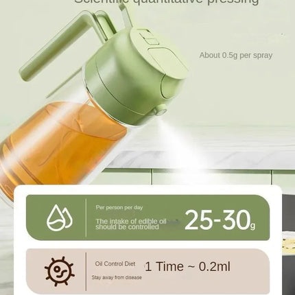 2 in 1 Pour Spray Sprayer Kitchen Fryer Air Spray Oil Dispenser Bottle for Olive Oil Cooking Frying BBQ Camping Large Capacity