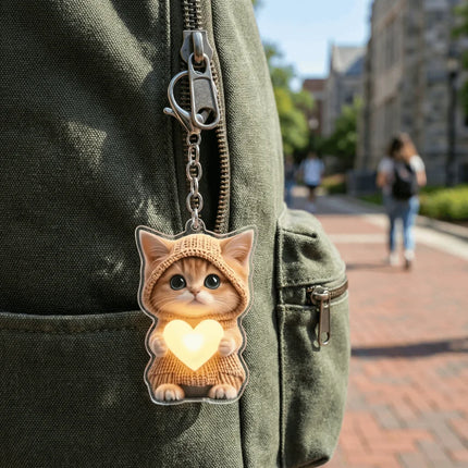 Keyring Mini Cat Acrylic Pendant 2D Cute Cat Keychain Decoration Hedgehog Hanging Ornament Jewelry Gift