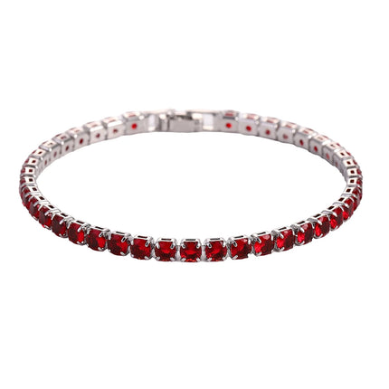 Luxury Hiphop Iced Out 4mm Cubic Zirconia Crystal Tennis Bracelets For Women Men Gold Color Silver Color Bracelet Chain Jewelry