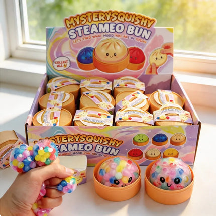 New Colorful Glitter Bead Filled Dumpling Squishy, Blind Box with Gift Box & Hidden Style, Stress Relief Sensory Squeeze Toy