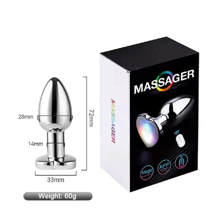 1PCS Heart-shaped Metal Vibrating Anal Plug Luminous Vibrating Anal Plug Remote Application Control Adult Couples Sex Toy