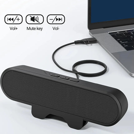 Soundbar Speaker Mini Portable USB Wired Computer TV PC Laptop Desktop Clip Subwoofer Sound Box Music Bocina Coluna Caixa De Som