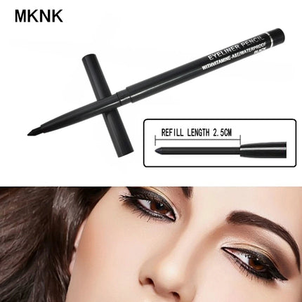 3Pcs Waterproof & Sweat-Proof Black Eyeliner Pencil - Long-LastingSmudge-Proof for Bold Eye Makeup, Easy Glide Formula for Perfe