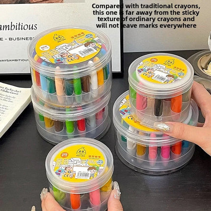 12/24/36 Colors Children Do Not Dirty Hands Plastic Crayon Set Creative Painting Tools Peanut Shaped Washable Erasable