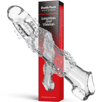 Penis Sleeve Delayed Ejaculation Condom Male Enlargement Delay Vibrating Cock Ring Clits Massager Vibrating Penis Cover Sex Toy