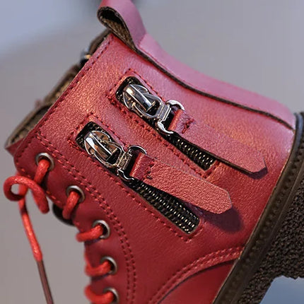 2025 Spring Autumn Winter Ankle Boots Light Girl Platform Shoes Burgundy Beige Black Boys Short Boots Super Cozy Shoes