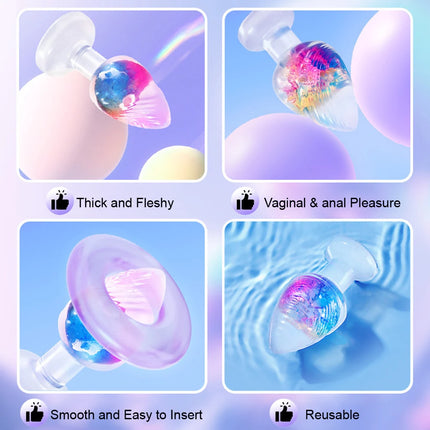 Liquid Silicone Anal Plug Smooth Soft Easy To Clean Anus Plug Rainbow Jelly Butt Plug Dildos Adult Sex Toys Couples Adults Game