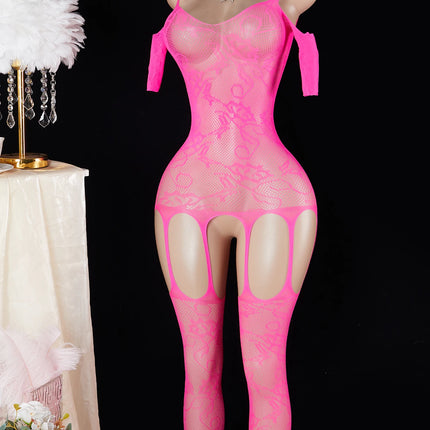 One Piece Open Bra Crotchless Underwear For Sex Lace Transparent Sexy Lingerie Plus Size Bodysuit Babydoll Dress Erotic Costumes
