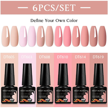 6pc Nail Gel Polish Set DIY Nail Art Semi Permanent UV LED Gel Kit For Nails Decoration Manicure Soak Off Painting Vernis Design