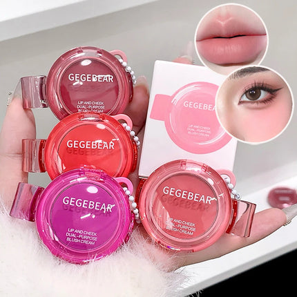 Gege Bear Multi-use Matte Blush Cream, Dual Purpose Lip and Cheek Tint, Long-lasting Single Shade Blush for All Skin Types