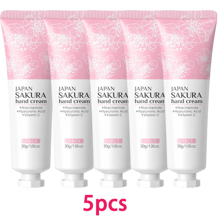 LAIKOU Sakura Hand Cream Whitening Wrinkle Removal Anti-crack Moisturizing Nourishing  Lotion Intensive Repair Hand Gream 30g