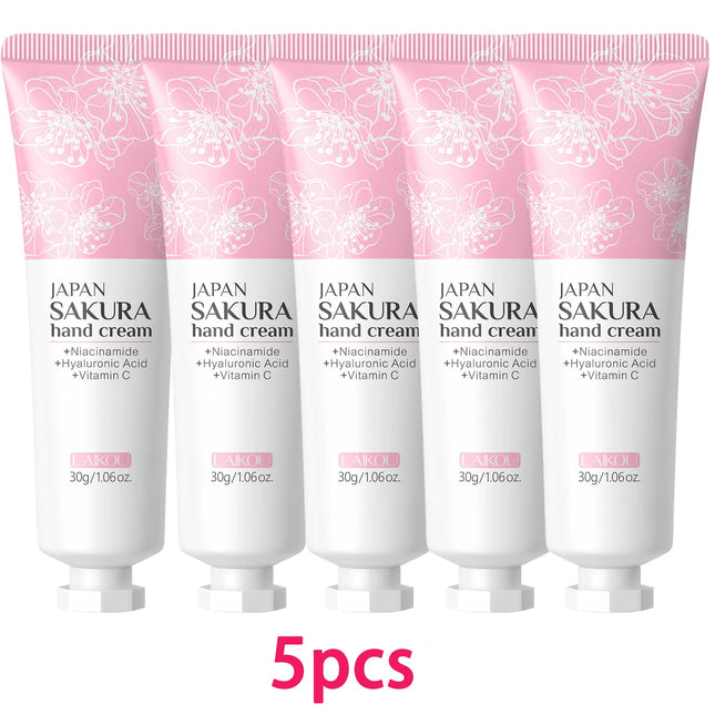 LAIKOU Sakura Hand Cream Whitening Wrinkle Removal Anti-crack Moisturizing Nourishing  Lotion Intensive Repair Hand Gream 30g