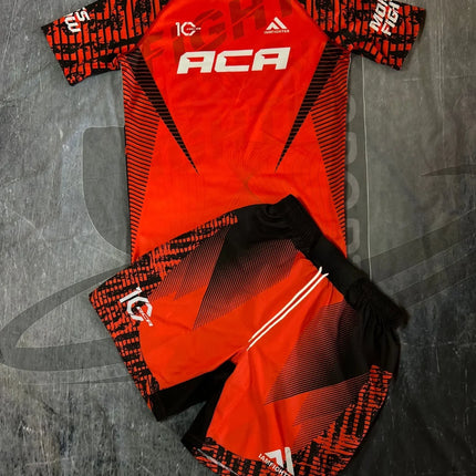 2026 Summer ACA Fight Sports Set Men's Green Graphic Rash Guard T-shirts & Shorts Sets Quick Drying MMA Training Combat Suit