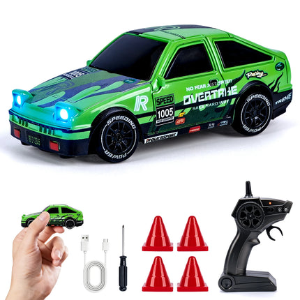 1/64 High Speed Drift RC Car with Light 2.4G 4WD Remote Control Car Desktop Mini Racing Cars Full Proportion Cars Model Gifts