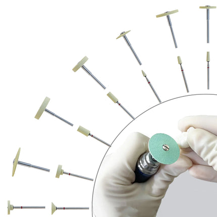 10Pcs High Quality Dental Ceramic Diamond Polishing Burs for Dentist Lab Quick Polishing Zirconia Porcelain Crown Tools