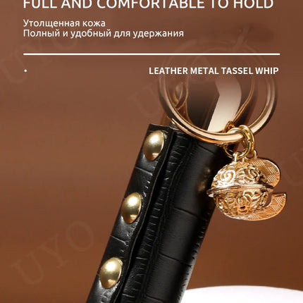 BDSM vintage leather loose whip metal rivet vintage openwork clock S exclusive nameplate slave game leather whip couple SP whip