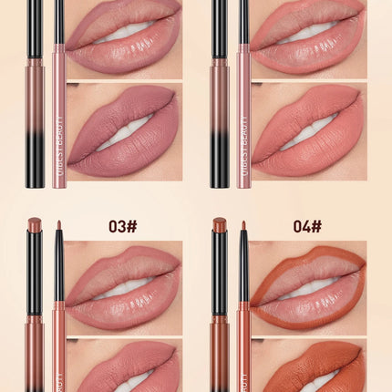 QIBEST Matte Nude Lipstick Pen Long Lasting Lipliner Lip Pencil Waterproof Lip Liner Contour Sexy Red Lip Makeup Set For Women