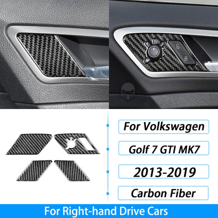 For Volkswagen Golf 7 GTI MK7 2013-2019 Carbon Fiber Gear Shift Air Outlet Window Lift Dashboard Suit Trim Car Interior Sticker