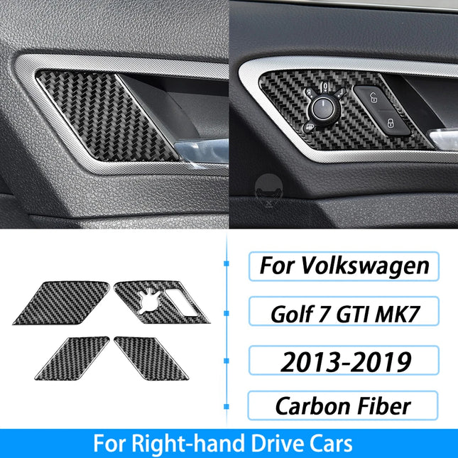 For Volkswagen Golf 7 GTI MK7 2013-2019 Carbon Fiber Gear Shift Air Outlet Window Lift Dashboard Suit Trim Car Interior Sticker
