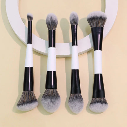 ★★★Double-ended Foundation Brush,Loose Powder, Blush Brush,Highlighter Brush,Beauty Tool,Contour Brush