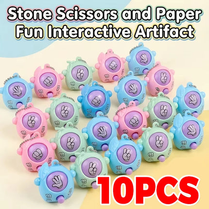 Rock Paper Scissors Guessing Keychain Pendants Mini Finger Flick Game Toy School Bag Pendant Birthday Party Gift