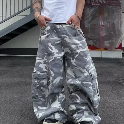 2026 Pantalones Y2K Streetwear Camouflage Baggy Cargo Jeans Pants For Men Clothing Wide Leg Oversize Long Trousers Moda Hombre