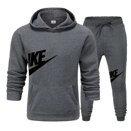 Fashion Outdoor Jogging 2-Piece Set For Men, New Autumn Winter Hooded Sweatshirt And Long Pants Casual Sportswear